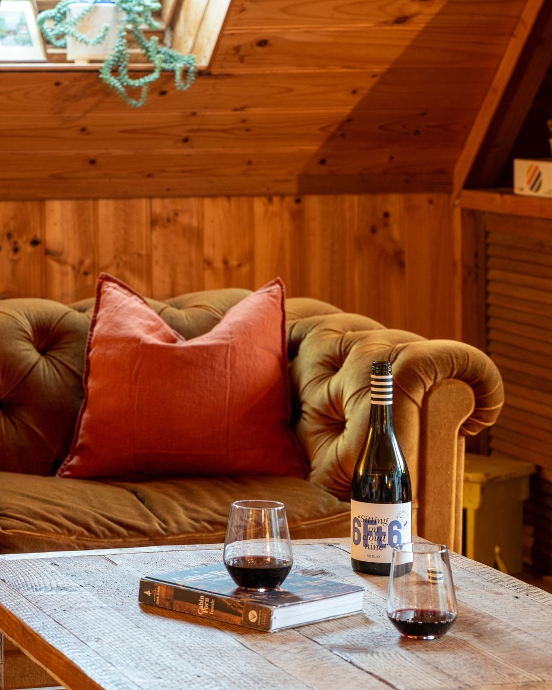 Cosy Couch with Red Wine